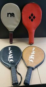 4 Marcraft  Racquets ~ Tennis Paddleball Racket Paddle ~ Vintage Covers