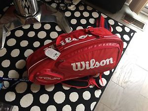 Wilson Tour V 9-Pack tennis racquet racket bag -Red -Authorized Dealer -Reg $140