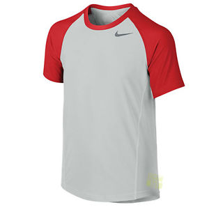 Nike Chicos Camiseta de tenis deportiva ADVANTAGE UV CREW YTH 625033-046 gris