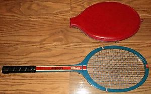 Wilson Stan Smith American model wooden Tennis Racquet blue red white USA wood