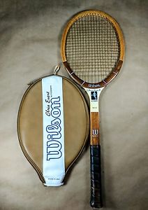 Wilson CHRIS EVERT Autograph Wooden Tennis Racket w Cover Excellent Condition