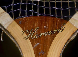 Vintage Bright Wood 1910 Harvard Champion Tennis Racket Intact Original Strings
