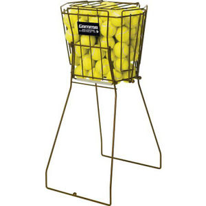 Tennis Ball Hopper Hi-Rise Gold Gamma Heavy Duty Gauge Steel Easy Setup Fast Set