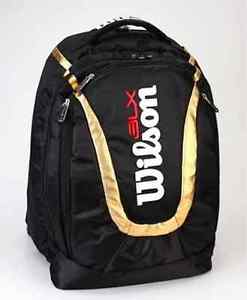 Brand New Wilson BLX Tour Black Backpack Tennis badminton Bag Hold 1-2 racquets