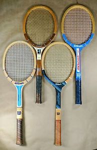 Lot 4 Vintage Wooden Chris Evert Wilson Player Endorsed Tennis Rackets Racquets