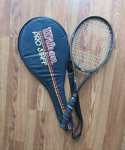 Unusual bumperless Wilson Pro Staff 85 St. Vincent Midsize-4 5/8 Tennis Racquet