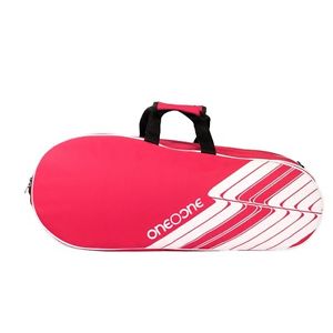 One O One Lines Triple Compartment ( RBLN03RW ) Badminton Bag (Red/White)
