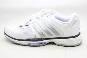 Adidas Womens Barricade Team 4 W Tennis Shoe White Silver Purple Size 10.5 EUC