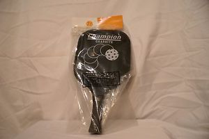 Pickle-Ball Champion Graphite Black Paddle Thin Grip 4"