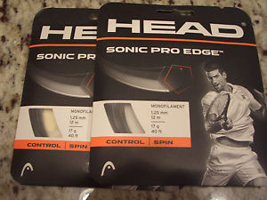 2 Sets of Head Sonic Pro Edge Tennis String Anthracite 17g