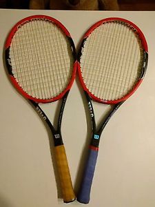 (2x) Wilson Pro Staff 95s 4 3/8 freshly strung tennis racquets