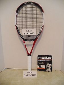 Wilson N5 Force MP 98 Tennis Racquet Racket 4 3/8 - NEW STRINGS + NEW OVERGRIP