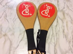 2 Vintage 70s Jokari Champ Model Racquetball Paddle Wood Racquet Racket