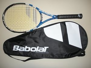 BABOLAT PURE DRIVE PLUS GT RODDICK MP TENNIS RACQUET 4 1/2  27.5" (NEW STRINGS)