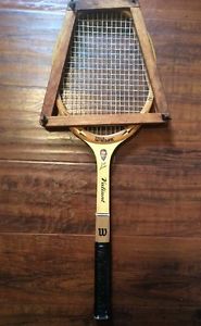 VINTAGE!  Jack Kramer Wilson Valiant Strata-Bow Wooden TENNIS RACQUET with Press