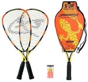 Speedminton S Jr Set Includes 2 Aluminum Racquets 2 FUN Speeders 1 Set Bag Guide