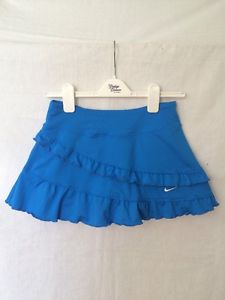 Nike Dri Fit Tennis Skirt Skort Ruffled Golf Yoga Running Womens Blue Size Small