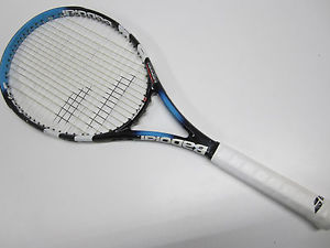 BABOLAT PURE DRIVE TEAM PLUS + TENNIS RACQUET (4 1/2) NEW GRIP. HYBRID STRINGS!!