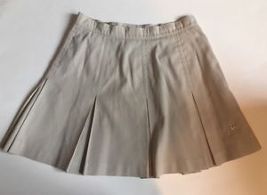 Le Coq Sportif Beige Pleated Tennis Skirt w/ deep side ball pocket Size 6