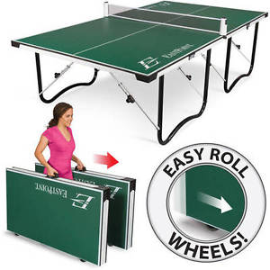 Indoor Outdoor Table Tennis Ping Pong Tournament Size Rolling Foldable Table