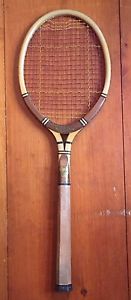 Antique Tryon Philadelphia Wooden Tennis Racket Blue Ribbon