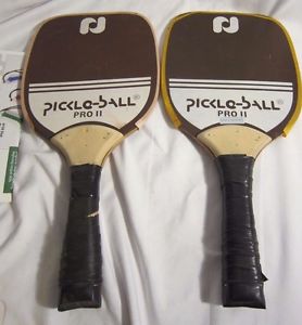 2 Pickle-Ball Game Paddles - PRO-II Made in Singapore w 3 Balls -  used