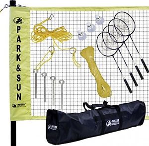 Park and Sun Sports Portable Indoor/Outdoor Badminton Net System With Carrying