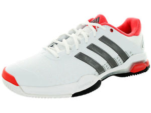 Adidas Men's Barricade Team 4 White/Iron Metallic/Bright Red Tennis Shoe 11 Men