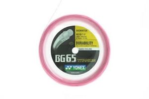 Genuine Yonex BG65Ti Badminton String BG 65 Ti - 200m Reel - Pink