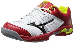 Mizuno Tennis Shoes WAVE EXCEED SS AC 61GA1613 White X black X red New