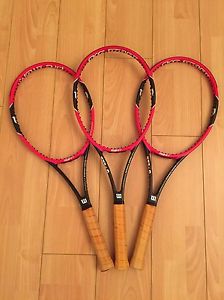 Three (3) Wilson pro staff RF97 autograph racquets, grip 4 3/8.