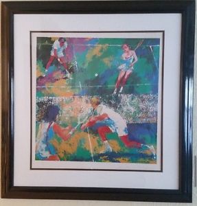 Vintage Signed 1975 LEROY NEIMAN Lithograph Print Mixed Double TENNIS MATCH NR