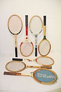 Lot of 7 Vintage Wood Tennis Racquets Spalding Wilson Slazenger, & more!