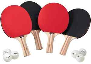 Viper Table Tennis Accessory Set, 4 Rackets/Paddles and 6 Balls