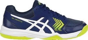 ASICS Men's   GEL-Dedicate 5 Tennis Shoes Indigo Blue/White/Safety Yellow Size