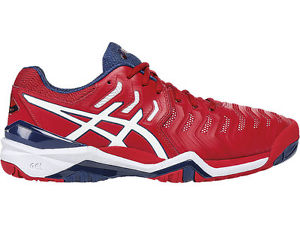 ASICS GEL RESOLUTION 7 MEN'S TENNIS SHOE (TRUE RED/WHITE/INDIGO BLUE) E701Y-2301