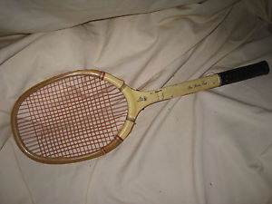 Vintage Bar Harbor Club Richard K Hebard Wood Tennis Racket Racquet Mermaid Logo