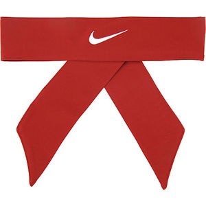 New Womens Nike Head Tie Dri Fit 2.0 Red Headband Tennis Running Basketball