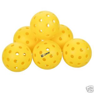 New 6 PACK ONIX Pure2 OUTDOOR-YELLOW Pickleballs. Meets USAPA tournament specs