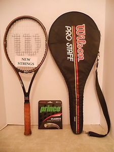 Wilson Pro Staff Midsize 85 Tennis Racquet-NEW STRINGS+Fairway Leather Grip