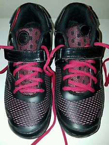 Babolat Women Sz 7.5 Black Tennis Shoes Hot Pink Lime Lace Up Velcro 31S1274 EUC