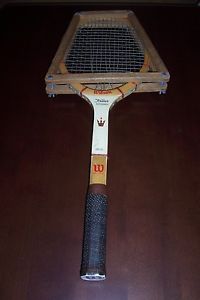 Wilson Jack Kramer Autograph Wood Racket w/ press, 4 3/8" Vintage; Collectable