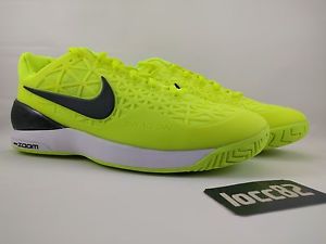 Nike Zoom Cage 2 Tennis Shoes sz 9 Men's 705247-702 Volt Black White ballistec
