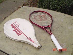 Wilson Pro 110 Super High Beam Tennis Racquet 4 1/2 w Pro Overwrap and Cover