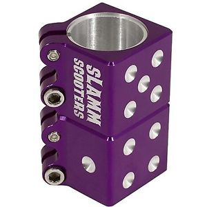 Slamm Trotinette Pince Quad pour Overwized Barre inclus Cale - Dice Violet