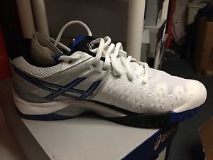 Asics Men's Gel-Resolution 6 Tennis Shoe Wht/Blue/Silver