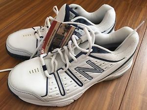 New balance White Navy Blue Mens 8 Mc 656 Tennis Shoes Sneakers 260 $80!