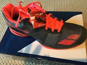 New BABOLAT Men`s Jet All Court Tennis Shoes Gray and Red Size 10
