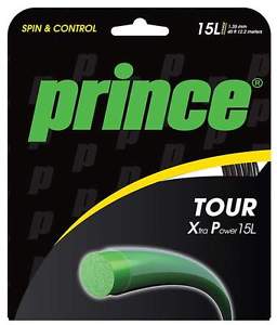 2 sets Prince Tour XP 15l 40ft sets cut from a reel tennis string xtra power RED image 1