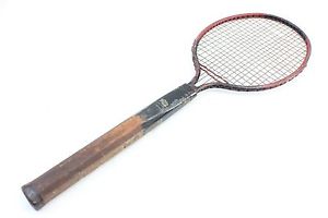 Vintage Tennis Racquet (black/red) - Antique  Wood Handle